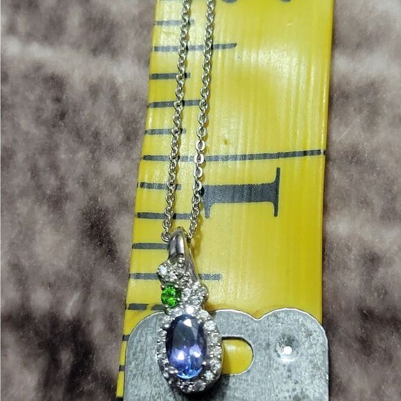 AAA Tanzanite & Multi Gemstone Halo Ring & Pendant Necklace - Picture 15 of 16